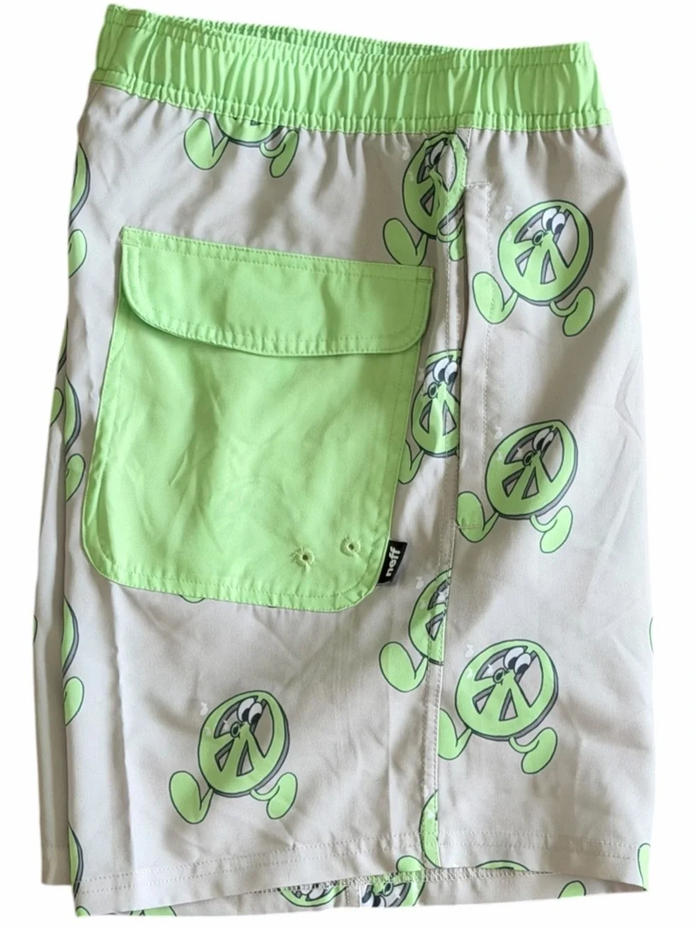 NWT NEFF Just Be Peaceful Swim Trunks Men’s Graphic Print Board Shorts Size S, M